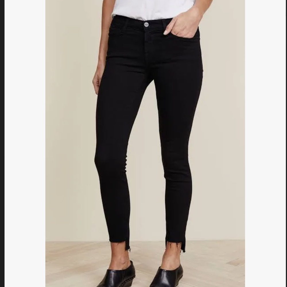FRAME Le Skinny De Jeanne raw edge
